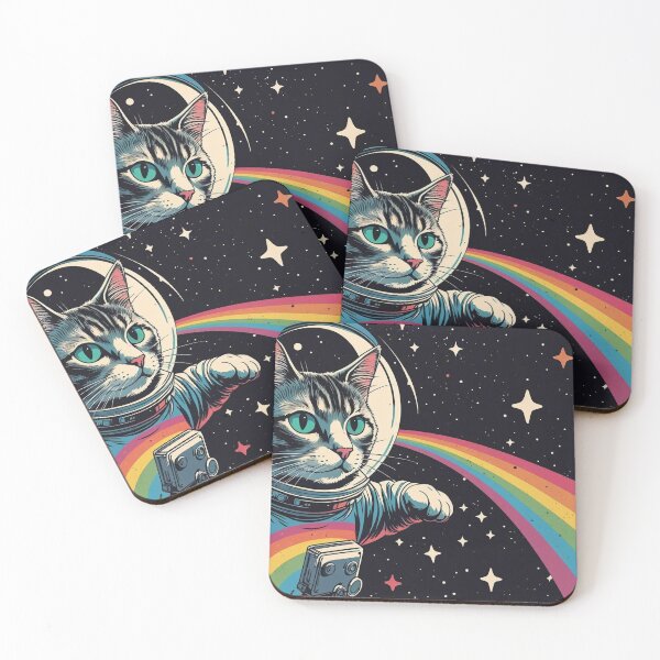 Item preview, Ground Control to Major Tom Cat (Retro Distressed Vintage Psychedelic Space Art) designed and sold by DiamondSkyShirt.