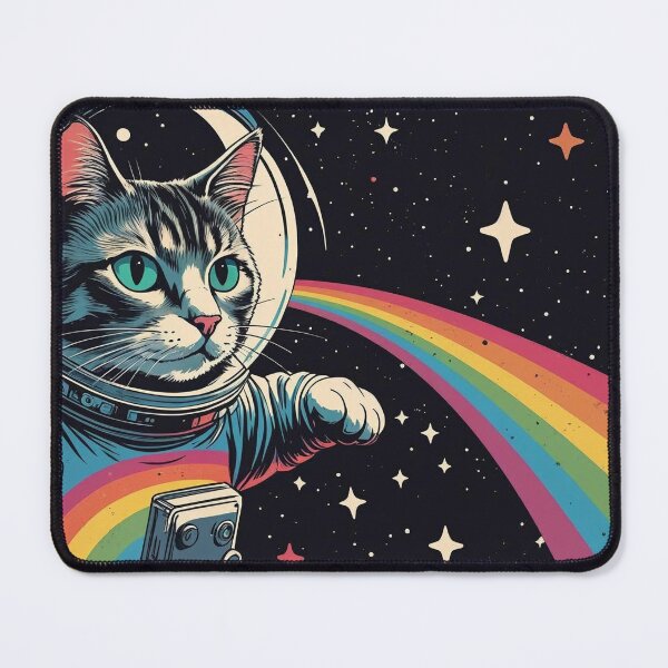 Item preview, Ground Control to Major Tom Cat (Retro Distressed Vintage Psychedelic Space Art) designed and sold by DiamondSkyShirt.