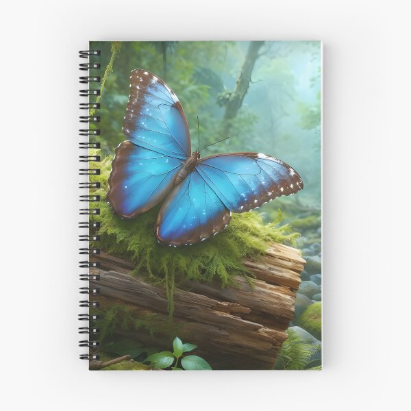 Item preview, Blue Morpho Butterfly on Mossy Log designed and sold by RubisLeaf.