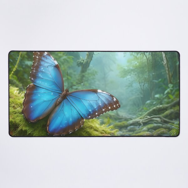Item preview, Blue Morpho Butterfly on Mossy Log designed and sold by RubisLeaf.