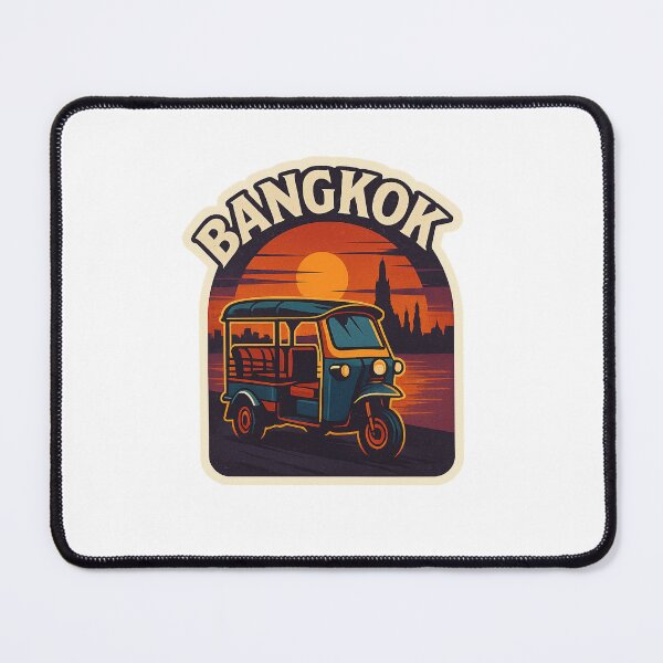 Item preview, Bangkok Tuk Tuk at Sunset | Retro Thailand Travel Design designed and sold by astersgraphics.
