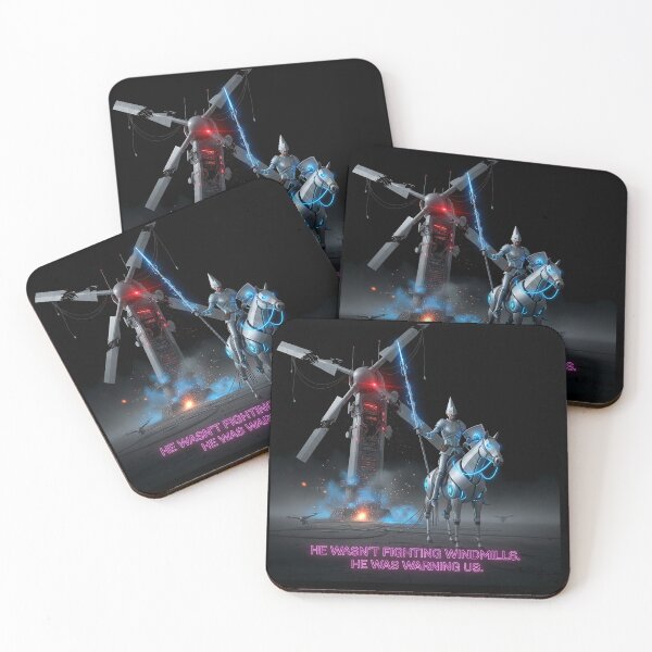 Item preview, "Cyber Don Quixote – The Warning" designed and sold by RitualRebel.