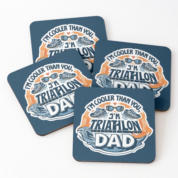 Item preview, I’m Cooler Than You I’m a Triathlon Dad – Funny Swim Bike Run Athlete Gift designed and sold by Triathlongram.