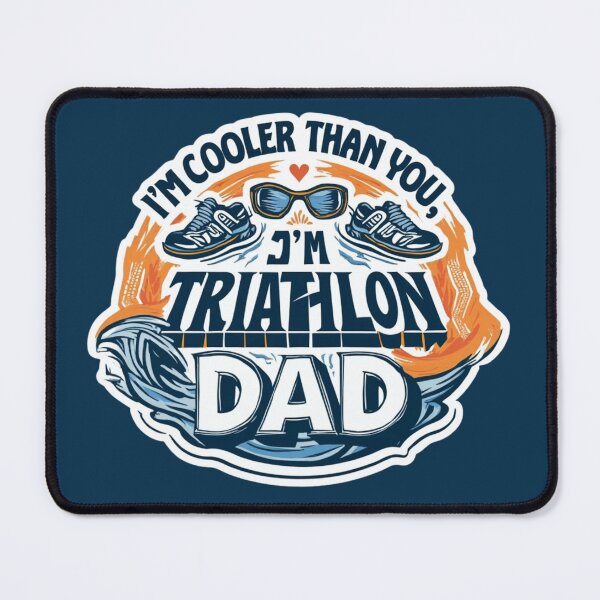 Item preview, I’m Cooler Than You I’m a Triathlon Dad – Funny Swim Bike Run Athlete Gift designed and sold by Triathlongram.