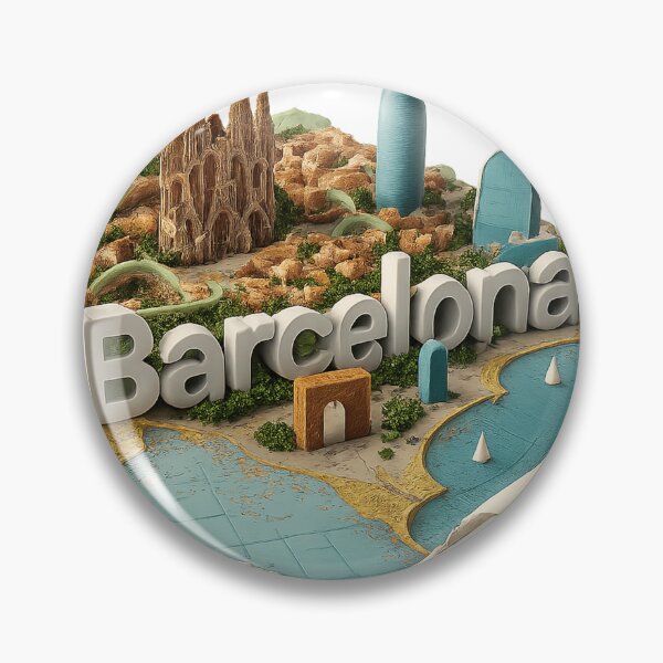 Item preview, Barcelona on map designed and sold by Kogart.