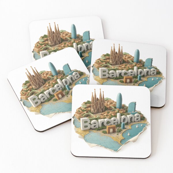 Item preview, Barcelona on map designed and sold by Kogart.