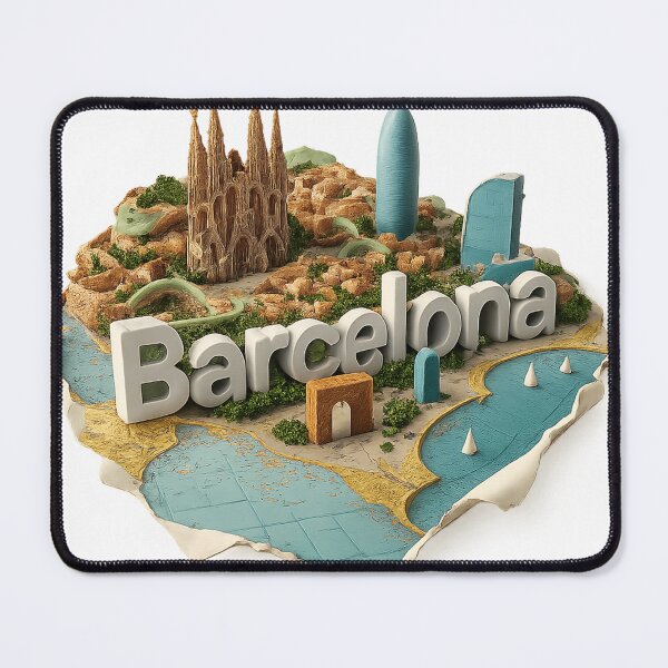 Item preview, Barcelona on map designed and sold by Kogart.