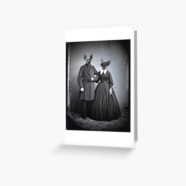 Item preview, Sphynx Cat Couple, Anniversary Gift, Wedding Gift, Anthropomorphic Art  designed and sold by UrbanMenagerie.