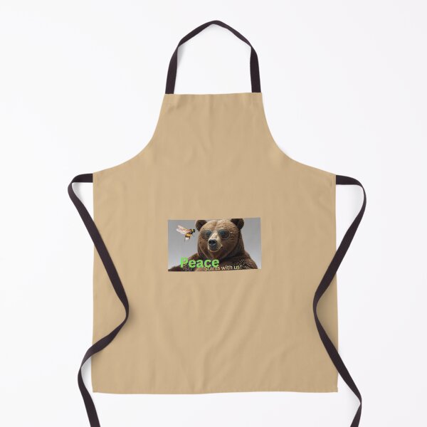 Item preview, Cool Bear and Bee for Peace – Funny Animal Art with Message designed and sold by SEVVIBES.