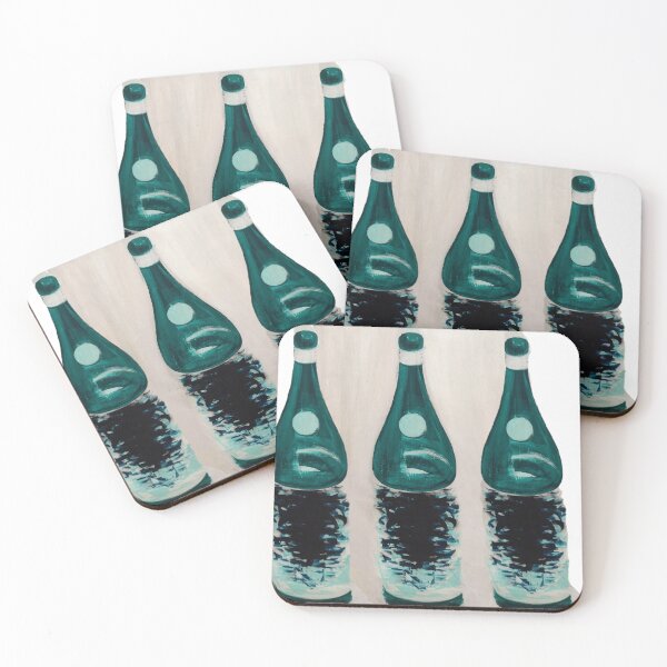 Item preview, Green bottles, glass, tree bottles,  designed and sold by NessArtByEwa.