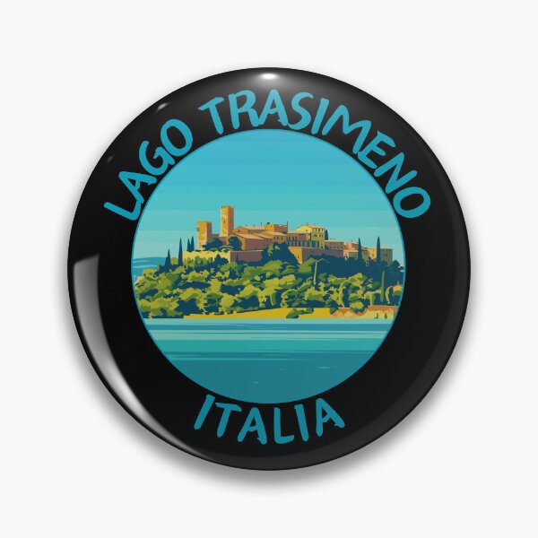 Item preview, Lago Trasimeno in Umbria, Italy Retro Travel Art Circle Emblem designed and sold by MaateoDesign.