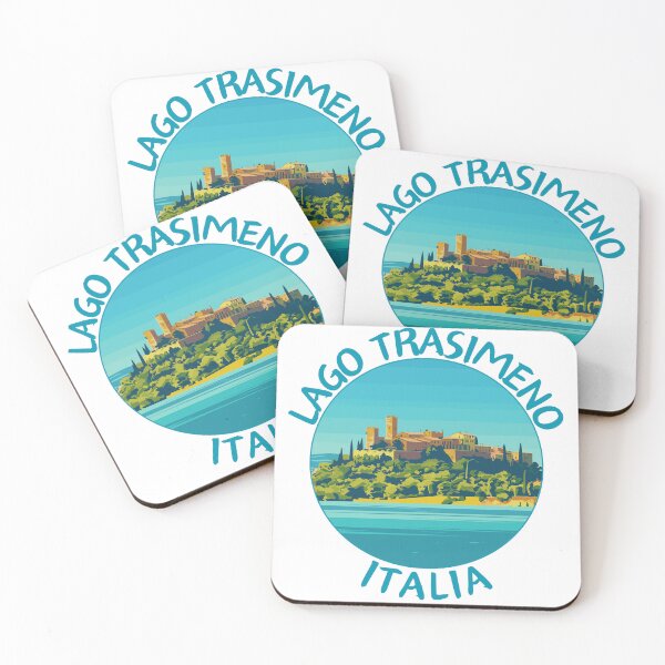 Item preview, Lago Trasimeno in Umbria, Italy Retro Travel Art Circle Emblem designed and sold by MaateoDesign.