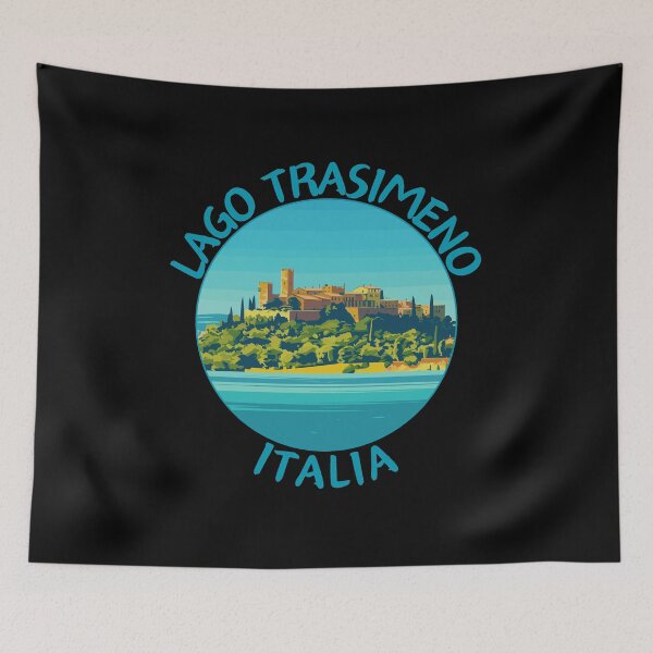 Item preview, Lago Trasimeno in Umbria, Italy Retro Travel Art Circle Emblem designed and sold by MaateoDesign.