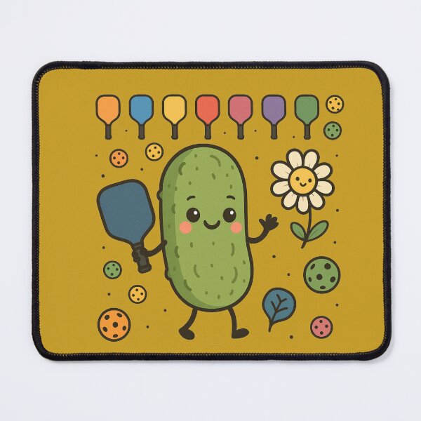 Item preview, Cactus Pickleball Party – Cute Pickle & Paddle Cartoon with Colorful Balls and Paddles designed and sold by Nara8.