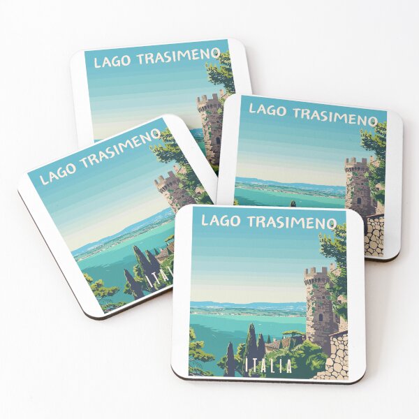 Item preview, Lago Trasimeno in Umbria, Italy Vintage Art Travel Landscape designed and sold by MaateoDesign.