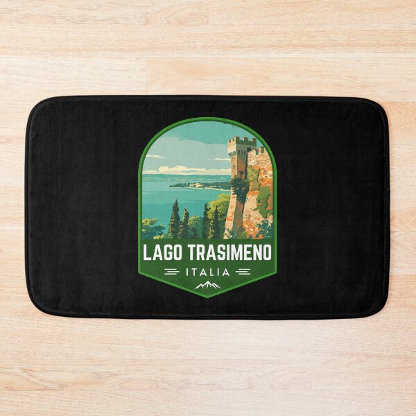 Item preview, Lago Trasimeno in Umbria, Italy Vintage Travel Art Badge designed and sold by MaateoDesign.