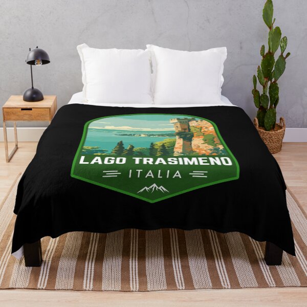 Item preview, Lago Trasimeno in Umbria, Italy Vintage Travel Art Badge designed and sold by MaateoDesign.