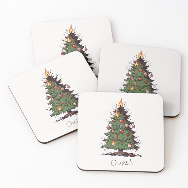 Item preview, Oops Burning Christmas Tree – Funny Festive Tree Gone Wild designed and sold by Iras-Art-Corner.