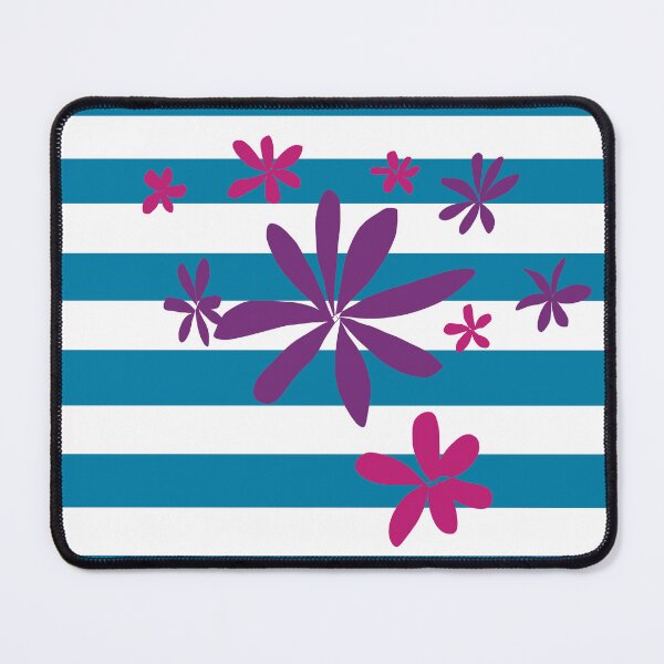 Item preview, TellTale Teal Stripes with Faithful Flowers designed and sold by jademonkey.