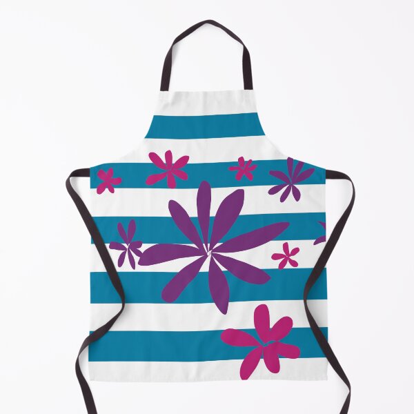 Item preview, TellTale Teal Stripes with Faithful Flowers designed and sold by jademonkey.