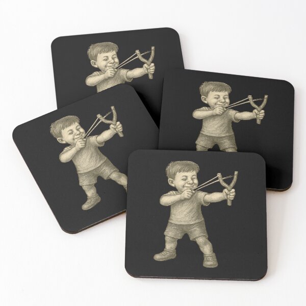 Item preview, Vintage Boy with Slingshot Pencil Sketch – Whimsical Childhood Nostalgia designed and sold by Psycho-Crazy.