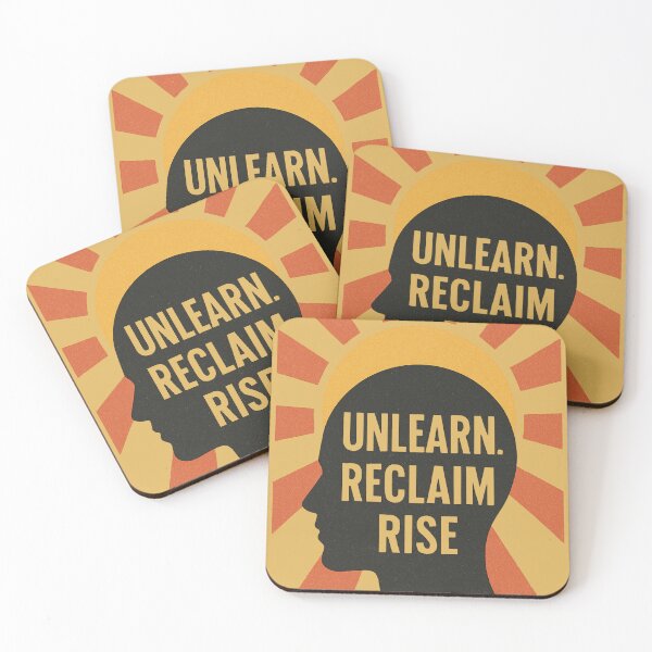 Item preview, Unlearn Reclaim Rise – Bold Personal Growth Empowerment Art designed and sold by Quiet Power Co..