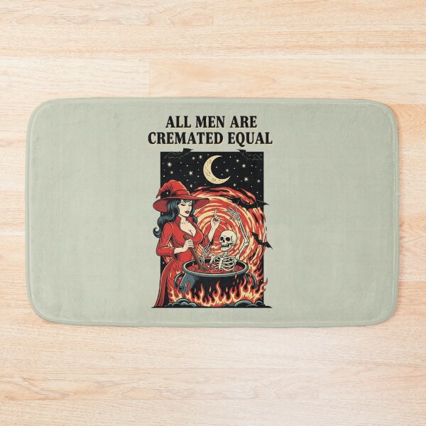 Item preview, All Men Are Cremated Equal Witch Brewing Skeleton designed and sold by DropRomance.