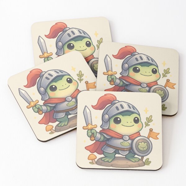 Item preview, Frog Knight – Kawaii Warrior Frog in Shiny Armor designed and sold by LuKreate.