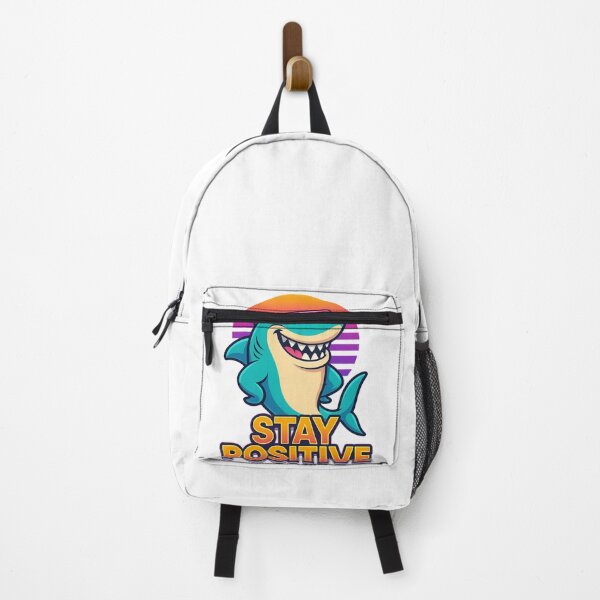 Item preview, Stay Positive Shark – Retro 80s Vaporwave Beach Vibes designed and sold by RouniBoutique.