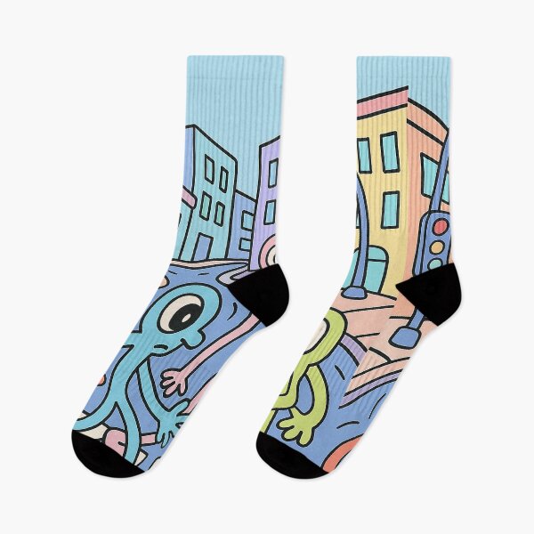 Item preview, Whimsical Crosswalk Creatures in Wavy City designed and sold by weirdfishes123.