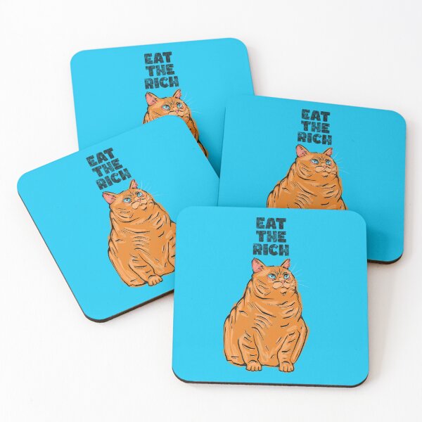 Item preview, eat the rich chonky ginger cat designed and sold by crestfallenmermaid.