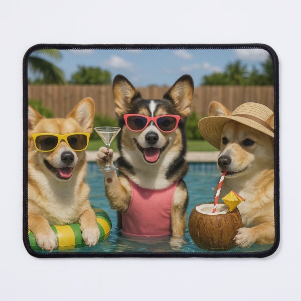 Item preview, Three Corgis, One Pool, No Rules designed and sold by Daisy Mae.