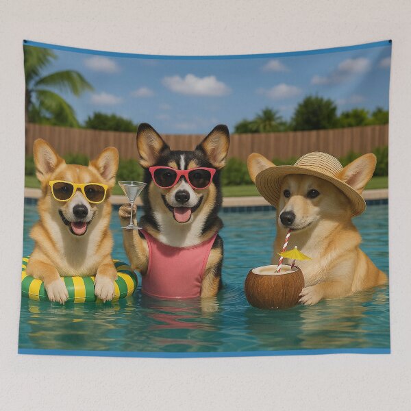 Item preview, Three Corgis, One Pool, No Rules designed and sold by Daisy Mae.