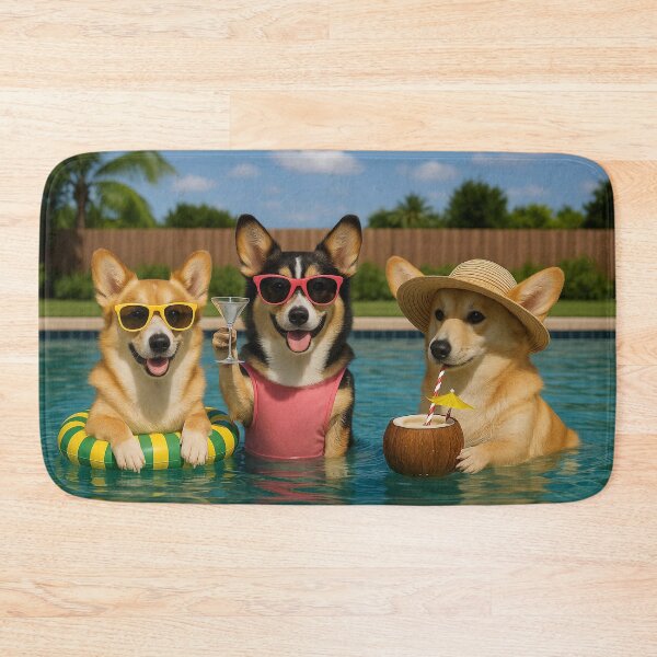 Item preview, Three Corgis, One Pool, No Rules designed and sold by Daisy Mae.