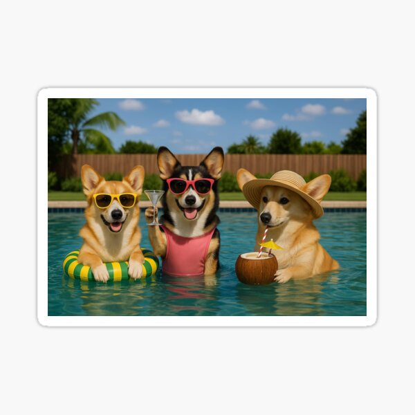 Artikel-Vorschau von Drei Corgis, ein Pool, keine Regeln, designt und verkauft von Daisy Mae.