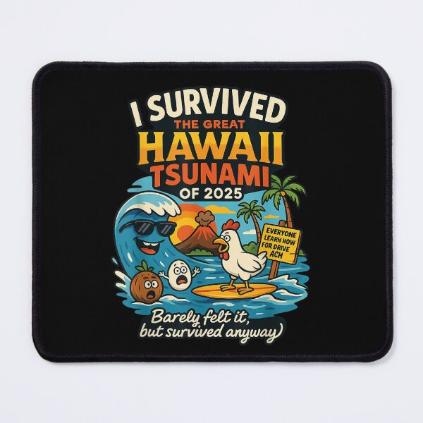 Item preview, I Survived The Great Hawaii Tsunami of 2025 | Retro Wave tee designed and sold by iam8lu3.