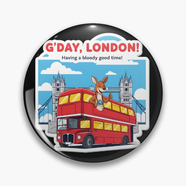 Item preview, An Aussie in London: A Quirky & Cheerful Cartoon Scene designed and sold by Digital Dreams Arts.