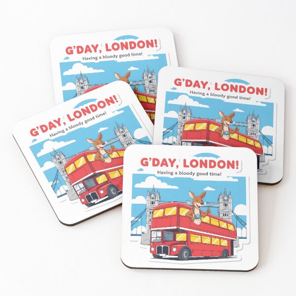 Item preview, An Aussie in London: A Quirky & Cheerful Cartoon Scene designed and sold by Digital Dreams Arts.