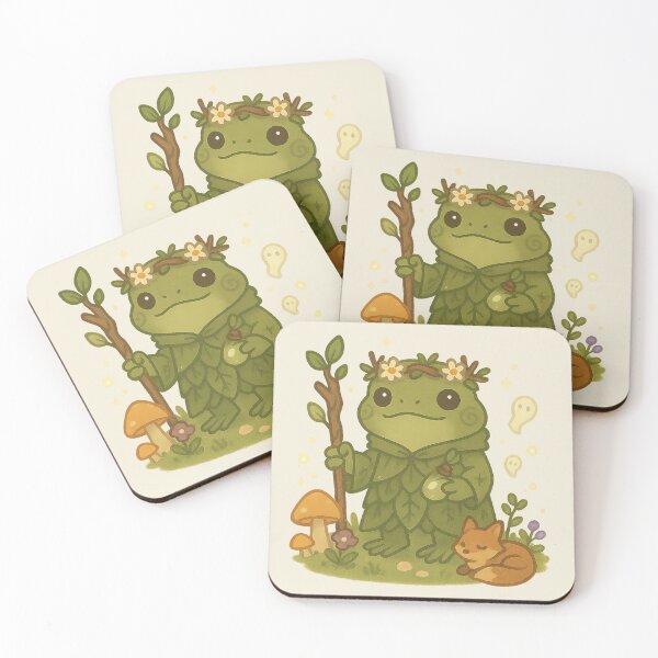 Item preview, Forest Frog Druid – Kawaii Nature Mage with Fox and Spirits designed and sold by LuKreate.