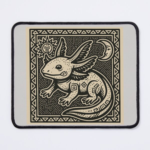 Item preview, Aztec Axolotl Spirit – Monochrome Tribal Design designed and sold by VALQUIRIAMX.