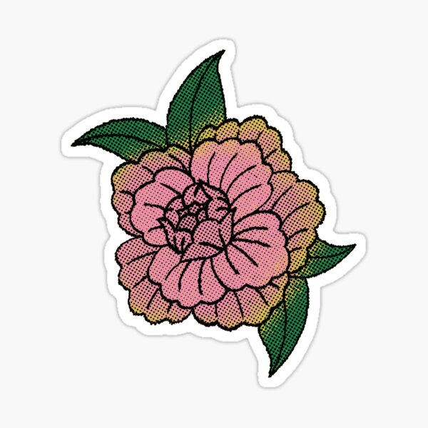 Item preview, Halftone American Traditional Tattoo Floral Design designed and sold by whichmoss.
