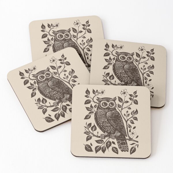 Item preview, Owl Cottagecore Forest Floral Woodland Aesthetic Art designed and sold by Windmill Wildflowers.