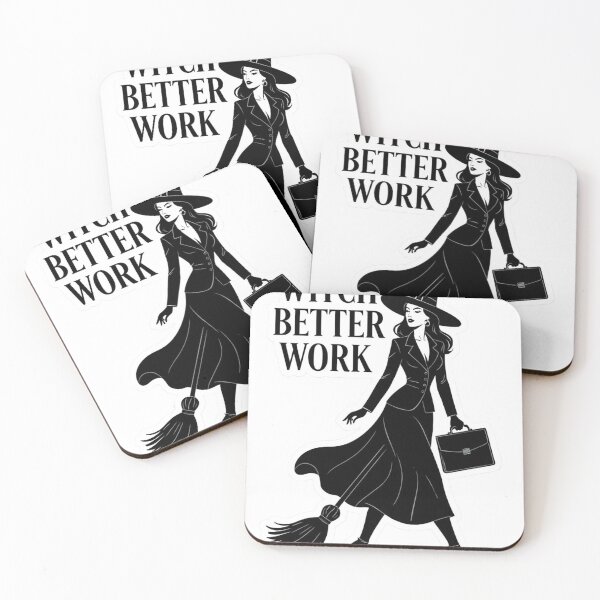 Item preview, Black and White Illustration of a Witch in Business Attire designed and sold by Creative88Art.