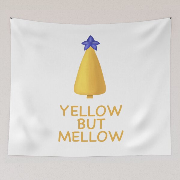 Item preview, Yellow but Mellow – Cute Yellow Christmas Tree with Blue Star designed and sold by KolLiArt.