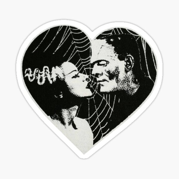 Item preview, Frankenstein and Bride Goth Emo Heart designed and sold by cemetery girl.