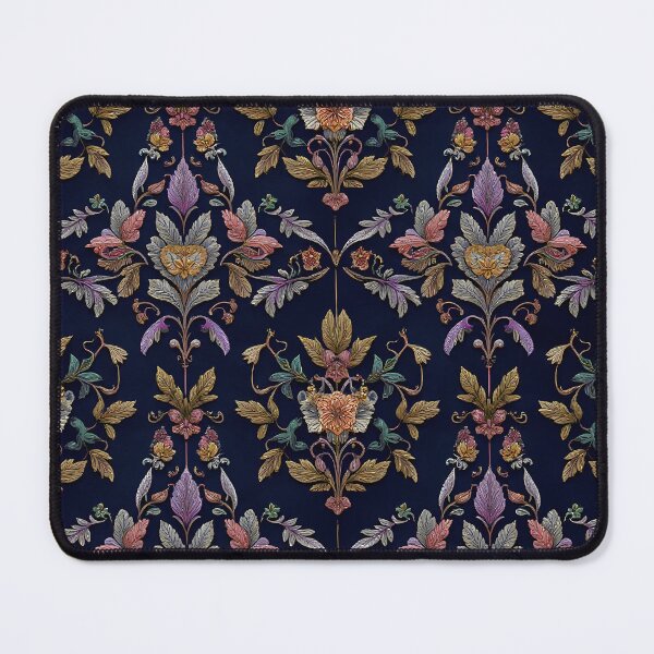 Item preview, Medieval Flower design on black background designed and sold by Dragonkingdoms.