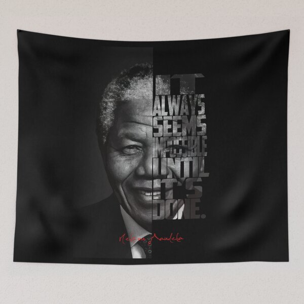 Item preview, Nelson Mandela Quote Poster – Monochrome Inspirational Portrait Art designed and sold by Enea Kelo.