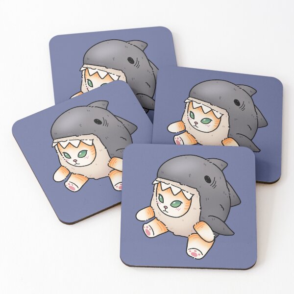 Item preview, Michi shark (black line, blue background) designed and sold by Winarts1808.