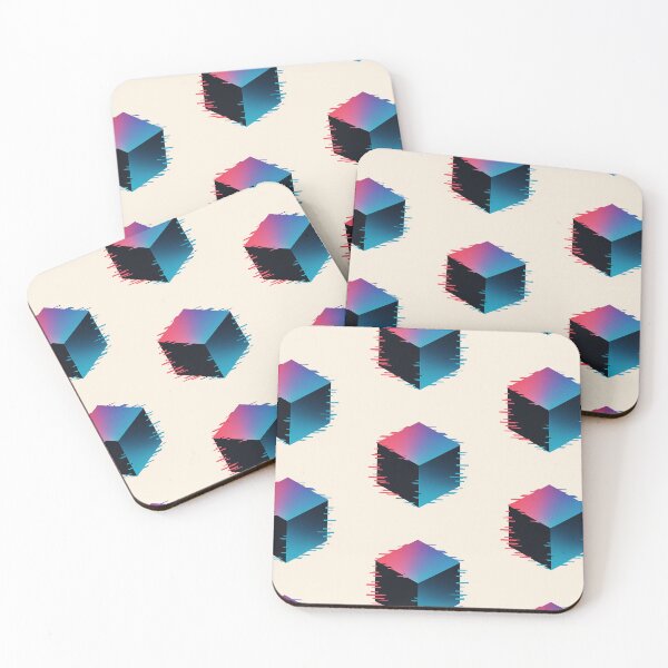 Item preview, Futuristic Neon Glitch Cube Artwork designed and sold by SHINEMUZ.