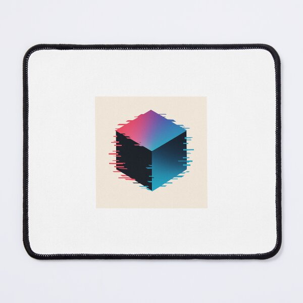 Item preview, Futuristic Neon Glitch Cube Artwork designed and sold by SHINEMUZ.